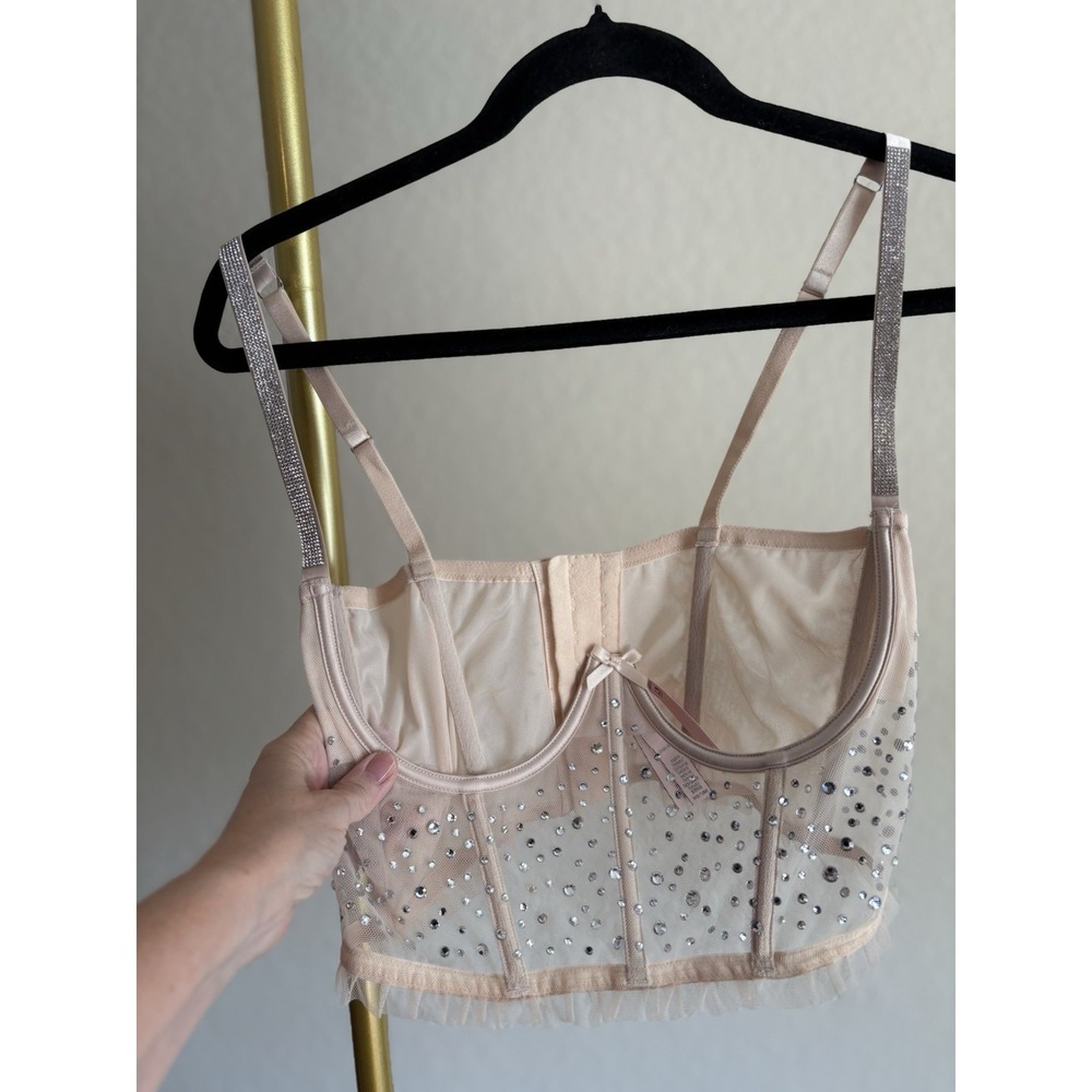 Victoria's Secret Dream Angels Push Up Rhinestone Corset Top Size 36D Balletcore